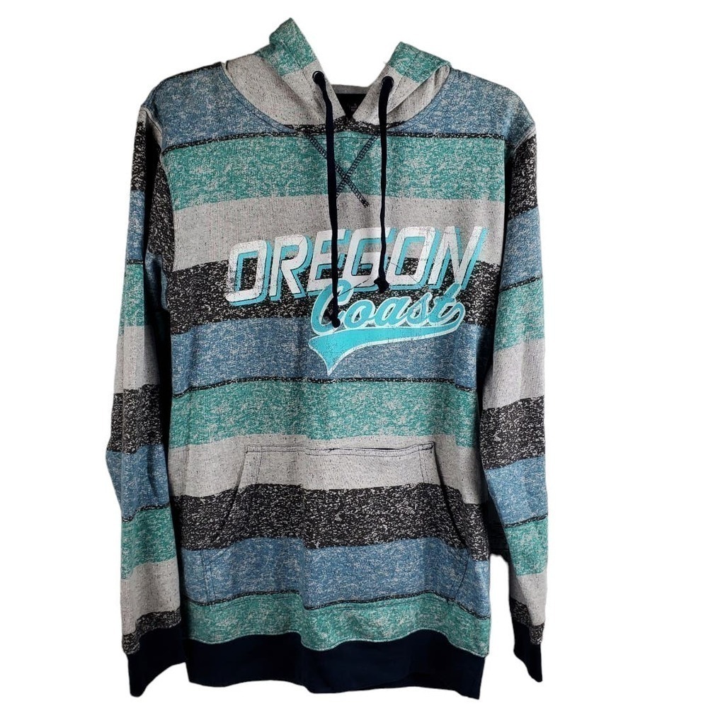 Burnside Striped Long Sleeves Hooded Outdoor Hooded Sweater Size Small